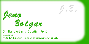 jeno bolgar business card